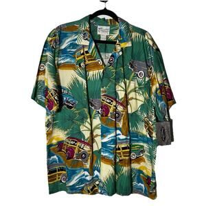 NEW NWT DIAMOND HEAD SPORTSWEAR WOODY CAR MENS CAMP SHIRT VINTAGE SZ L